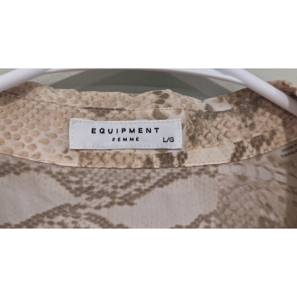 Equipment Colleen 100% Silk Nude Python Blouse Si… - image 3